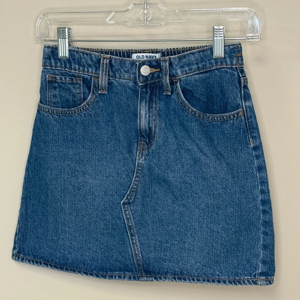Old Navy: Girls High Waisted Button Front Jean Skirt, Size L(10-12)